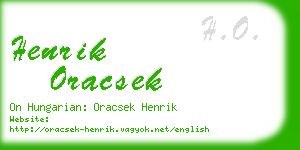 henrik oracsek business card